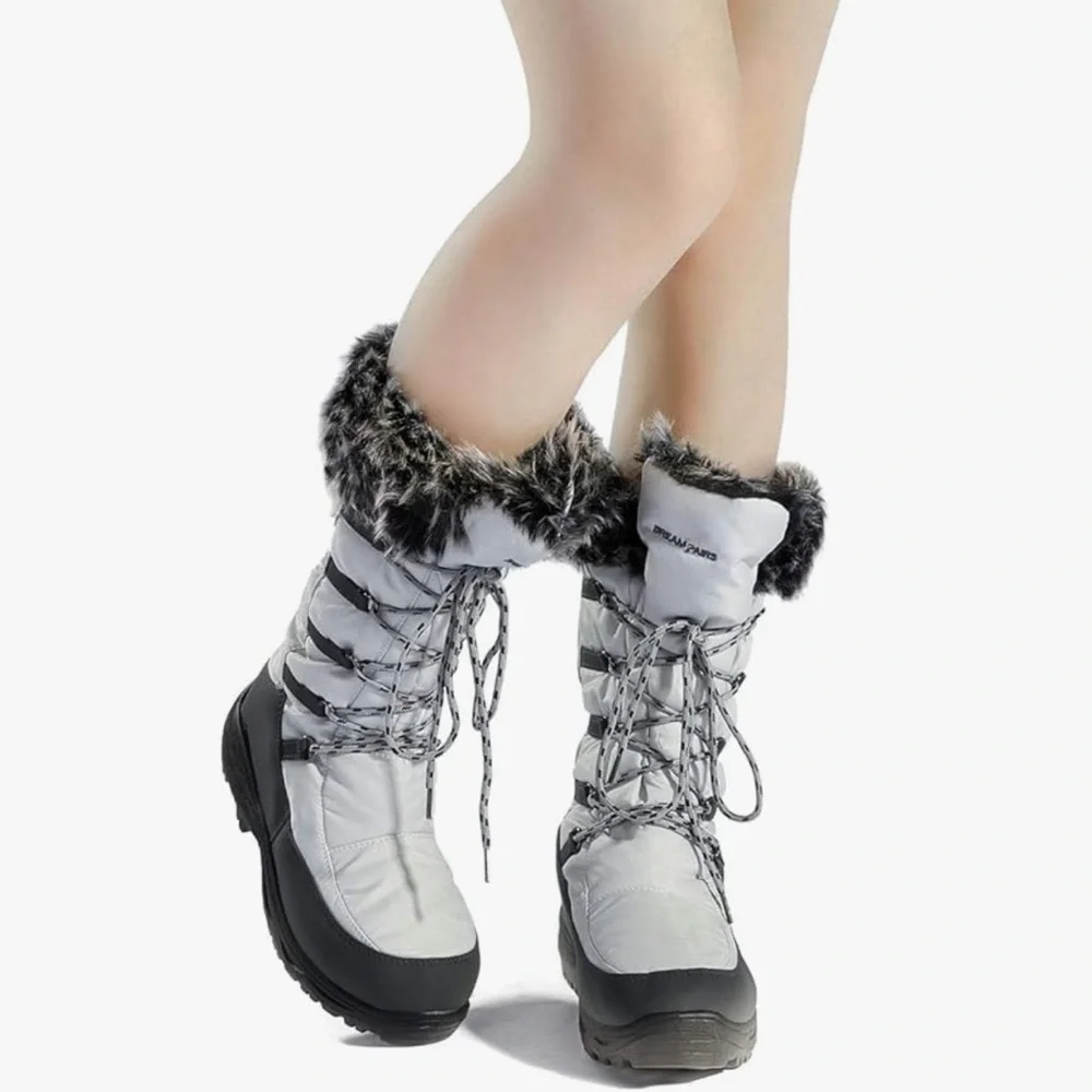 NWT Dream Pairs Maine Winter boots grey / taupe excellent Size 9 - Picture 1 of 12